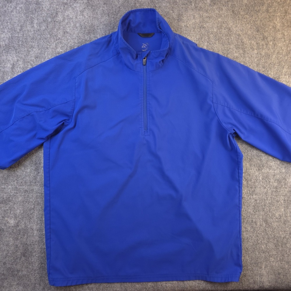 Zero Restriction Quarter Zip Pullover Large Short Sleeve Blue Solid Golf Stretch